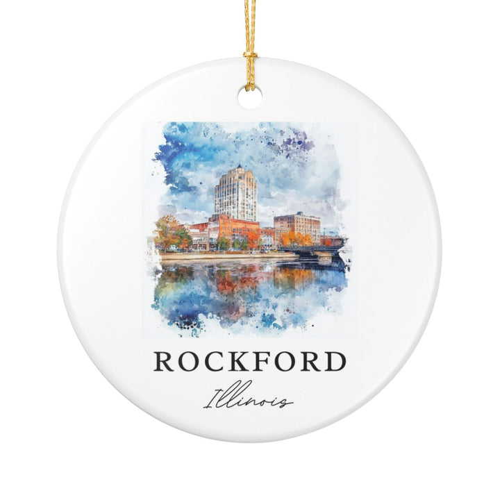 Rockford Illinois Ornament: Unique Rockford Illinois Souvenir, Rockford Illinois Xmas Decor, and Authentic Rockford Illinois Gift