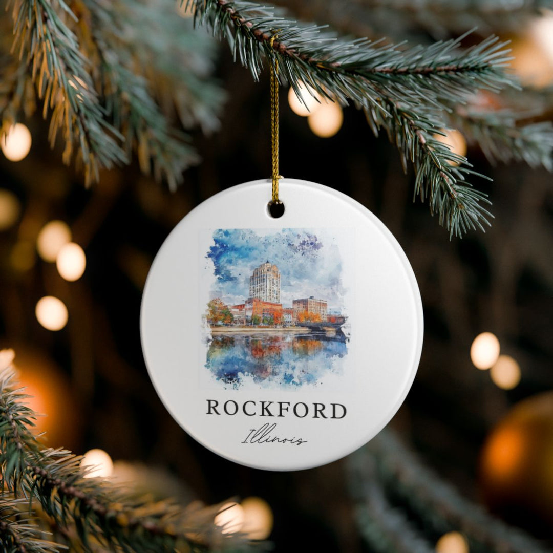 Rockford Illinois Ornament: Unique Rockford Illinois Souvenir, Rockford Illinois Xmas Decor, and Authentic Rockford Illinois Gift