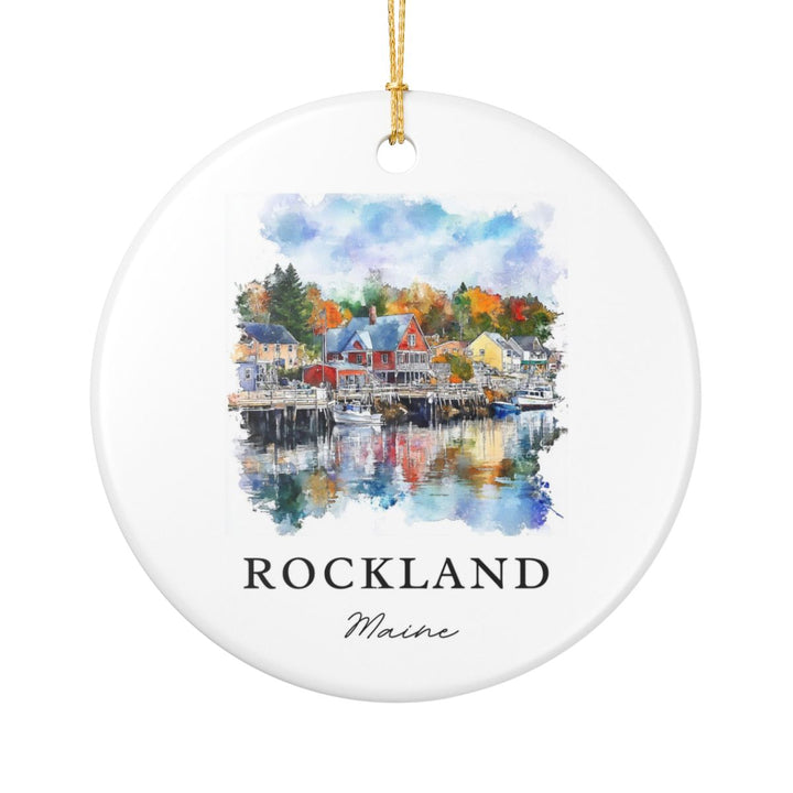 Rockland Maine Ornament: Unique Rockland Maine Souvenir, Rockland Maine Xmas Decor, and Authentic Rockland Maine Gift