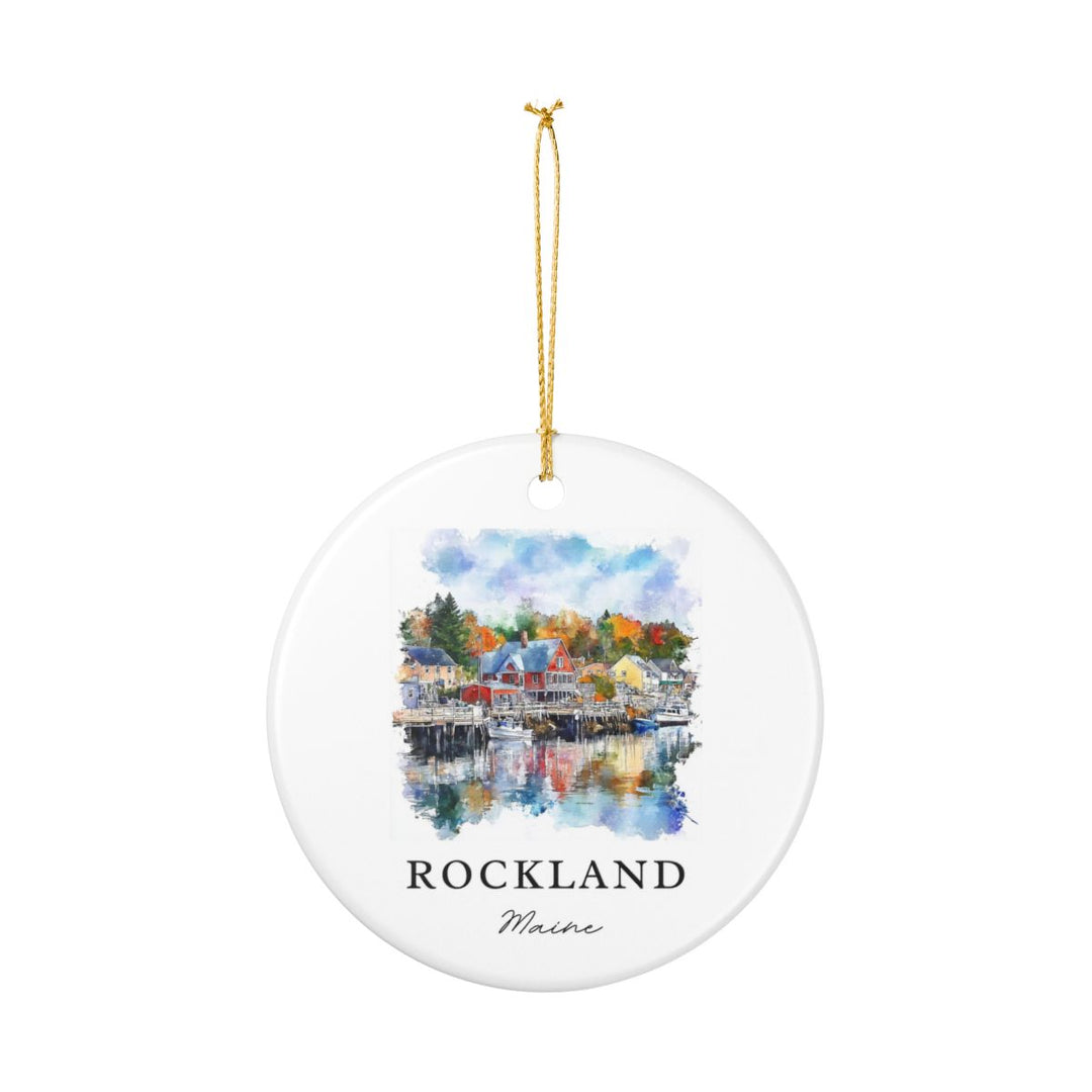 Rockland Maine Ornament: Unique Rockland Maine Souvenir, Rockland Maine Xmas Decor, and Authentic Rockland Maine Gift