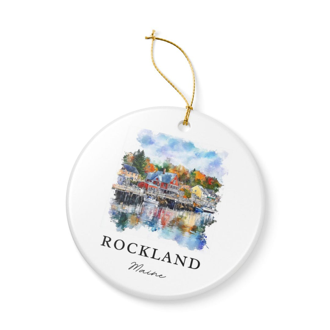 Rockland Maine Ornament: Unique Rockland Maine Souvenir, Rockland Maine Xmas Decor, and Authentic Rockland Maine Gift