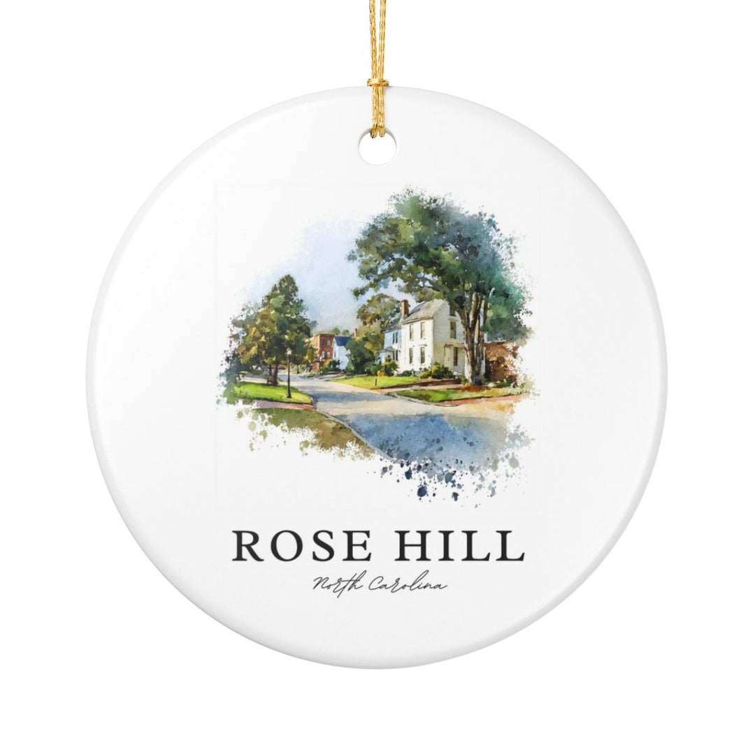 Rose Hill North Carolina Ornament: Unique Rose Hill Souvenir, Rose Hill North Carolina Xmas Decor, and Authentic Rose Hill Gift