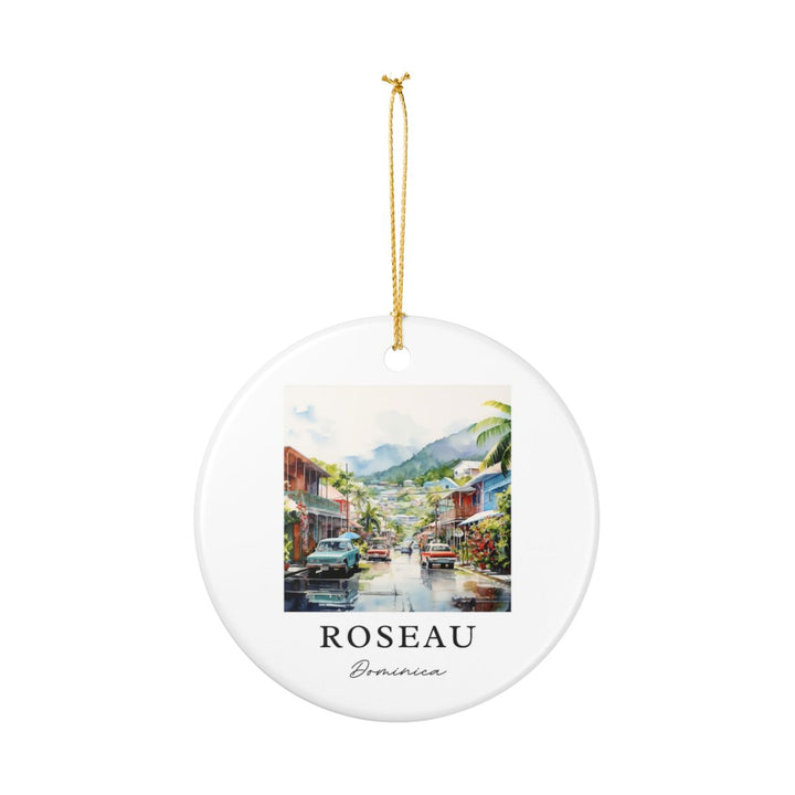 Roseau Dominica Ornament: Unique Roseau Dominica Souvenir, Roseau Dominica Xmas Decor, and Authentic Roseau Dominica Gift