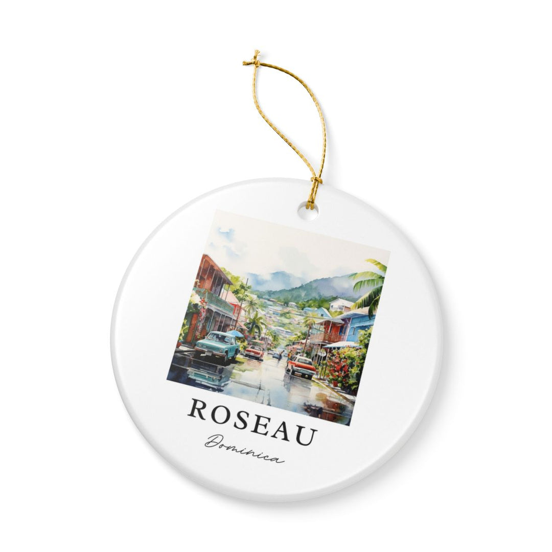 Roseau Dominica Ornament: Unique Roseau Dominica Souvenir, Roseau Dominica Xmas Decor, and Authentic Roseau Dominica Gift
