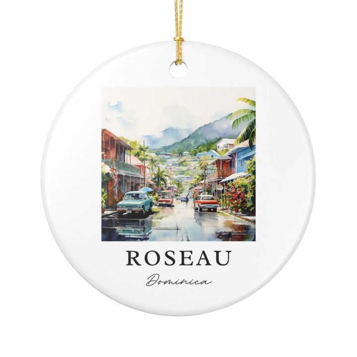 Roseau Dominica Ornament: Unique Roseau Dominica Souvenir, Roseau Dominica Xmas Decor, and Authentic Roseau Dominica Gift