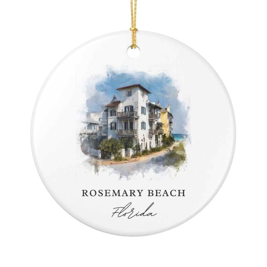 Rosemary Beach Florida Ornament: Unique Rosemary Beach Souvenir, Rosemary Beach Florida Xmas Decor, and Authentic Rosemary Beach Gift