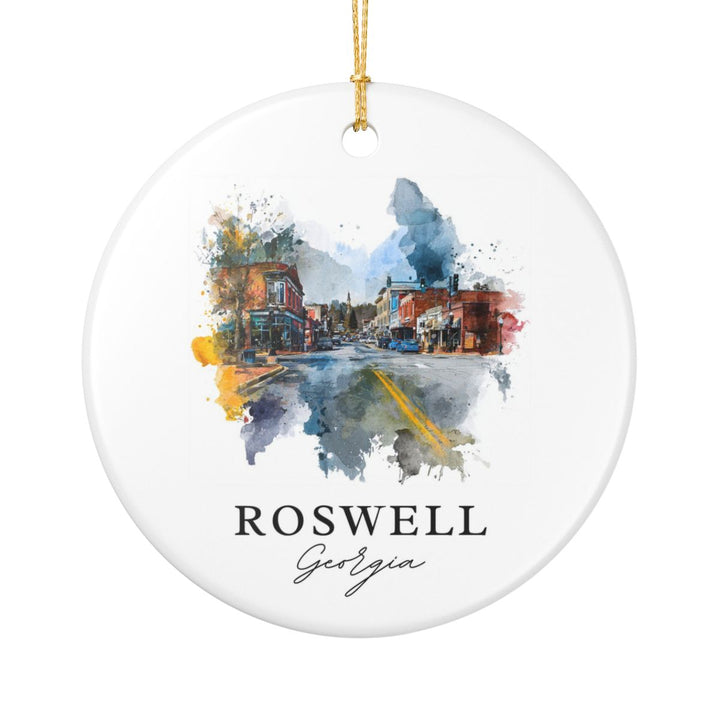 Roswell Georgia Ornament: Unique Roswell Souvenir, Roswell Georgia Xmas Decor, and Authentic Roswell Gift