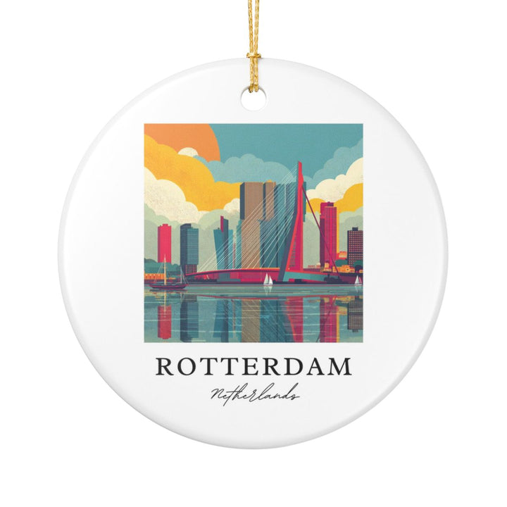 Rotterdam Netherlands Ornament: Unique Rotterdam Souvenir, Rotterdam Netherlands Xmas Decor, and Authentic Rotterdam Gift
