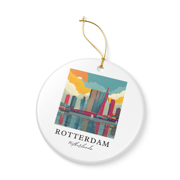 Rotterdam Netherlands Ornament: Unique Rotterdam Souvenir, Rotterdam Netherlands Xmas Decor, and Authentic Rotterdam Gift