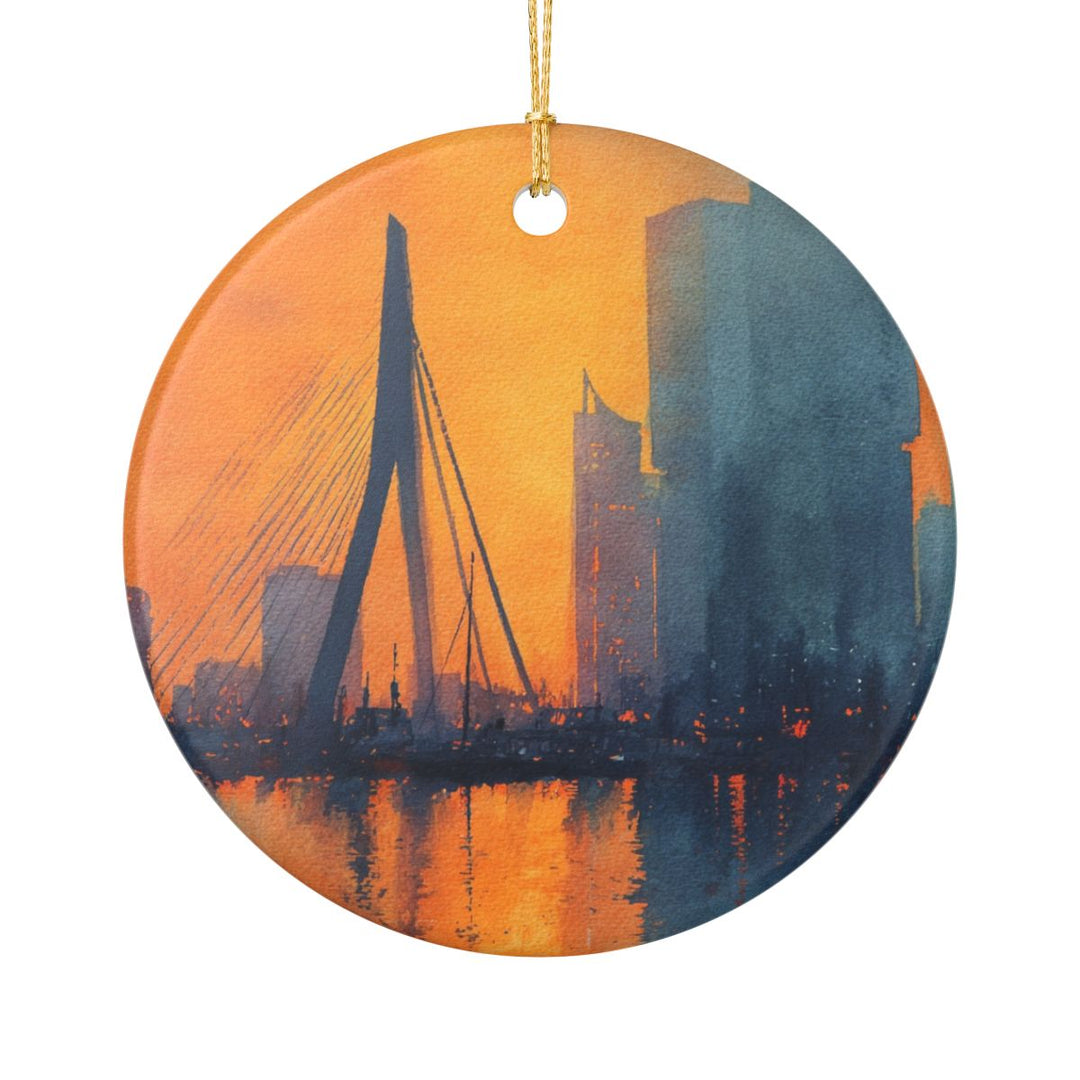 Rotterdam Netherlands Ornament: Unique Rotterdam Souvenir, Rotterdam Netherlands Xmas Decor, and Authentic Rotterdam Gift