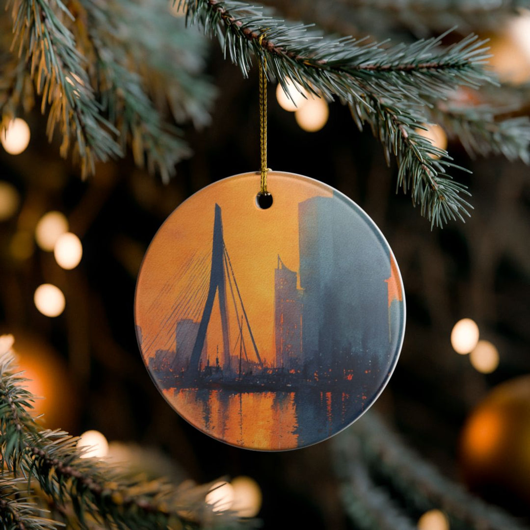 Rotterdam Netherlands Ornament: Unique Rotterdam Souvenir, Rotterdam Netherlands Xmas Decor, and Authentic Rotterdam Gift
