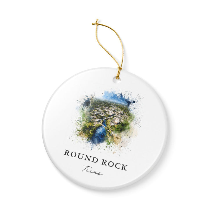 Round Rock Texas Ornament: Unique Round Rock Souvenir, Round Rock Texas Xmas Decor, and Authentic Round Rock Gift