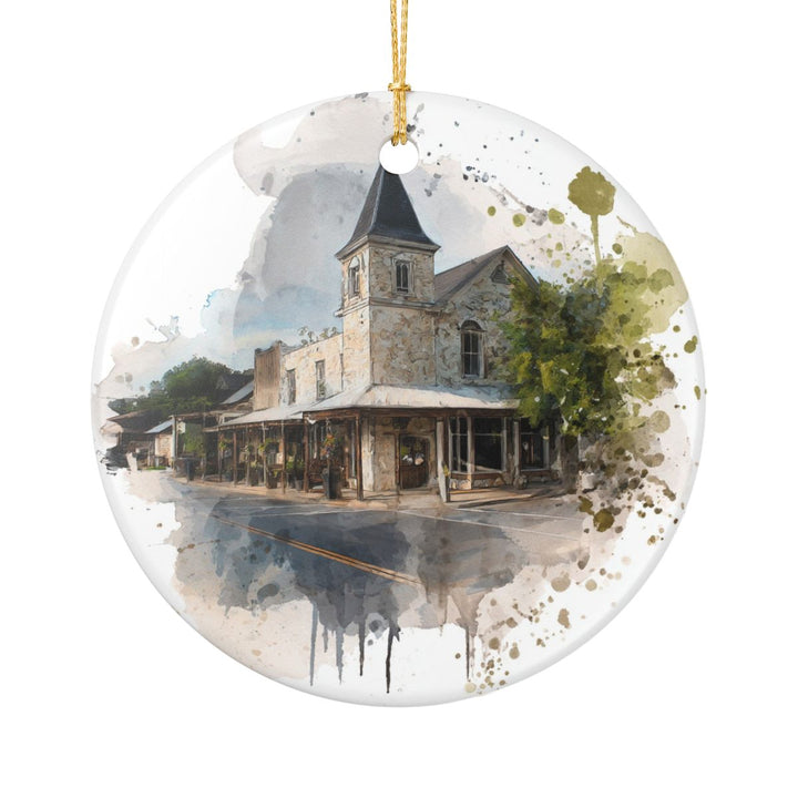 Round Top TX Ornament: Unique Round Top Souvenir, Round Top Texas Xmas Decor, and Authentic Round Top Gift