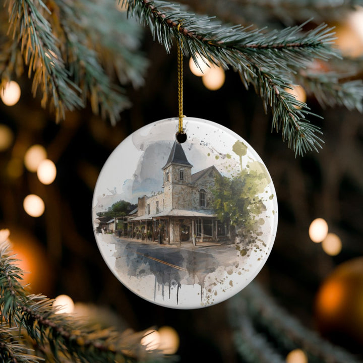 Round Top TX Ornament: Unique Round Top Souvenir, Round Top Texas Xmas Decor, and Authentic Round Top Gift