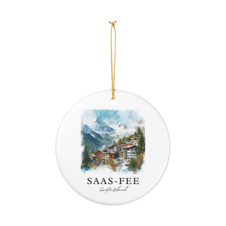 Saas-fee Switzerland Ornament: Unique Saas-fee Switzerland Souvenir, Saas-fee Switzerland Xmas Decor, and Authentic Saas-fee Switzerland Gift