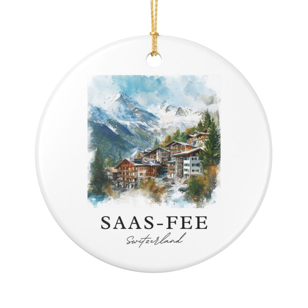 Saas-fee Switzerland Ornament: Unique Saas-fee Switzerland Souvenir, Saas-fee Switzerland Xmas Decor, and Authentic Saas-fee Switzerland Gift
