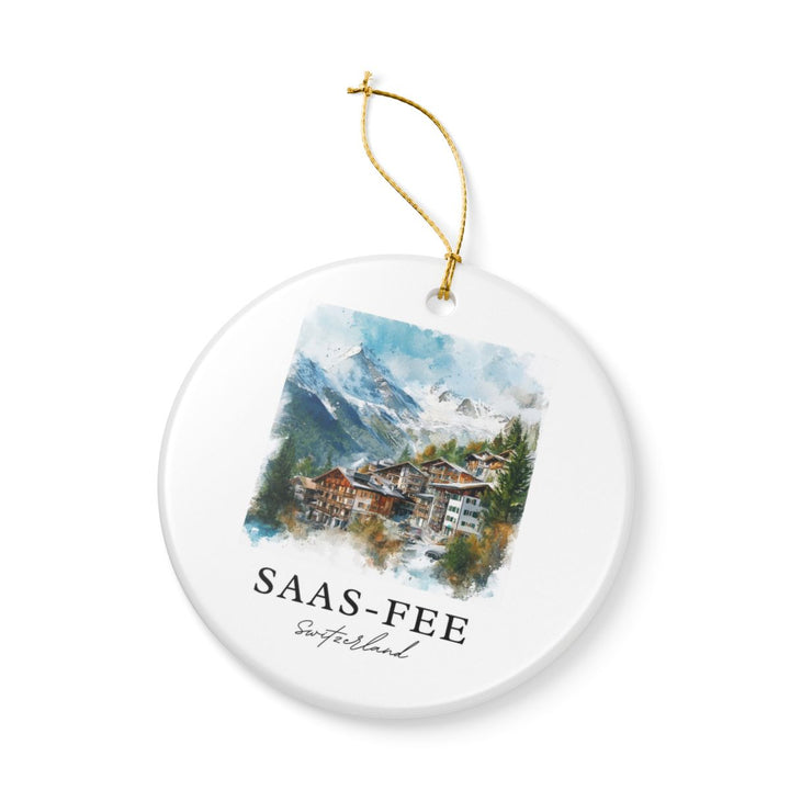 Saas-fee Switzerland Ornament: Unique Saas-fee Switzerland Souvenir, Saas-fee Switzerland Xmas Decor, and Authentic Saas-fee Switzerland Gift