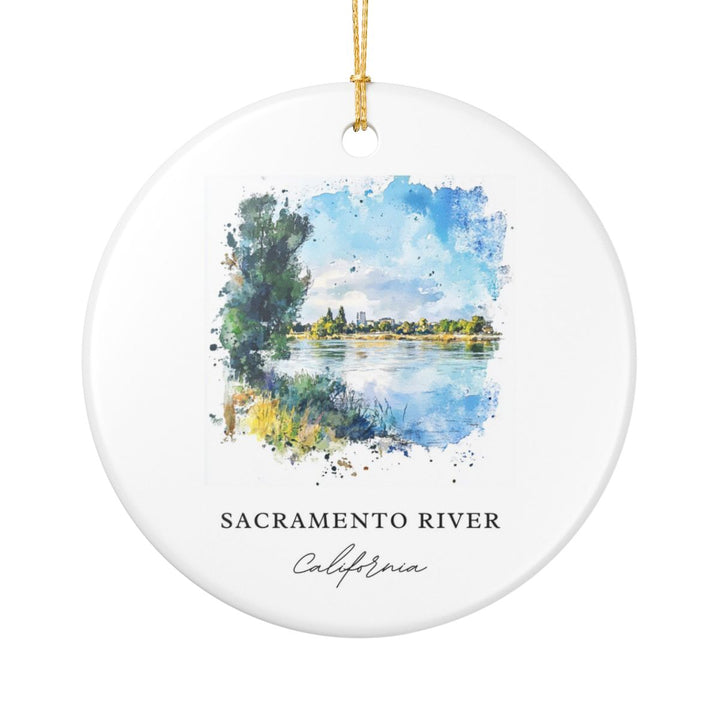 Sacramento River California USA Ornament: Unique Sacramento River Souvenir, Sacramento River Xmas Decor, and Authentic Sacramento River Gift