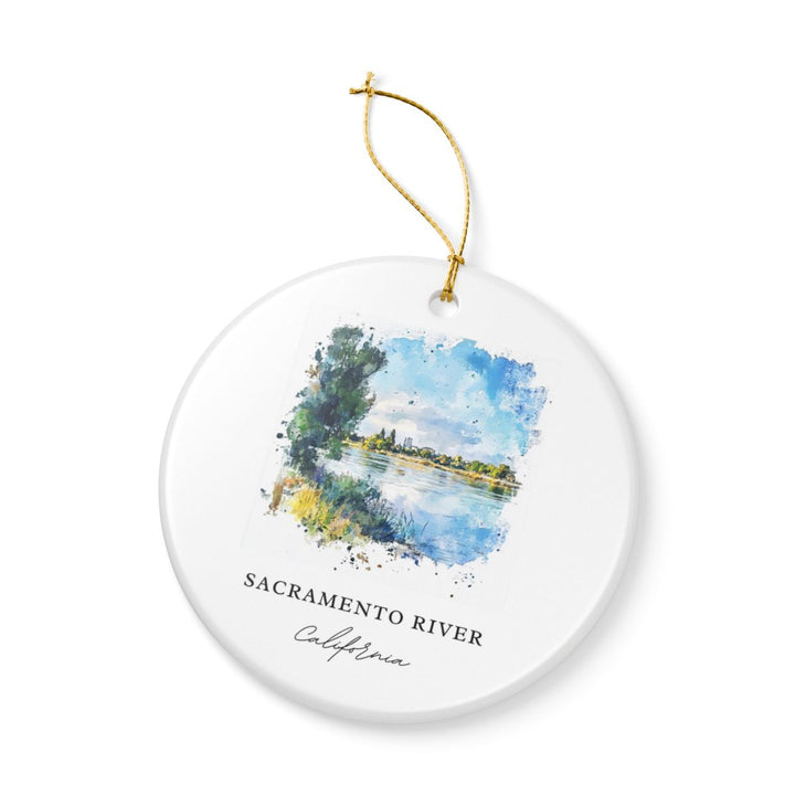 Sacramento River California USA Ornament: Unique Sacramento River Souvenir, Sacramento River Xmas Decor, and Authentic Sacramento River Gift