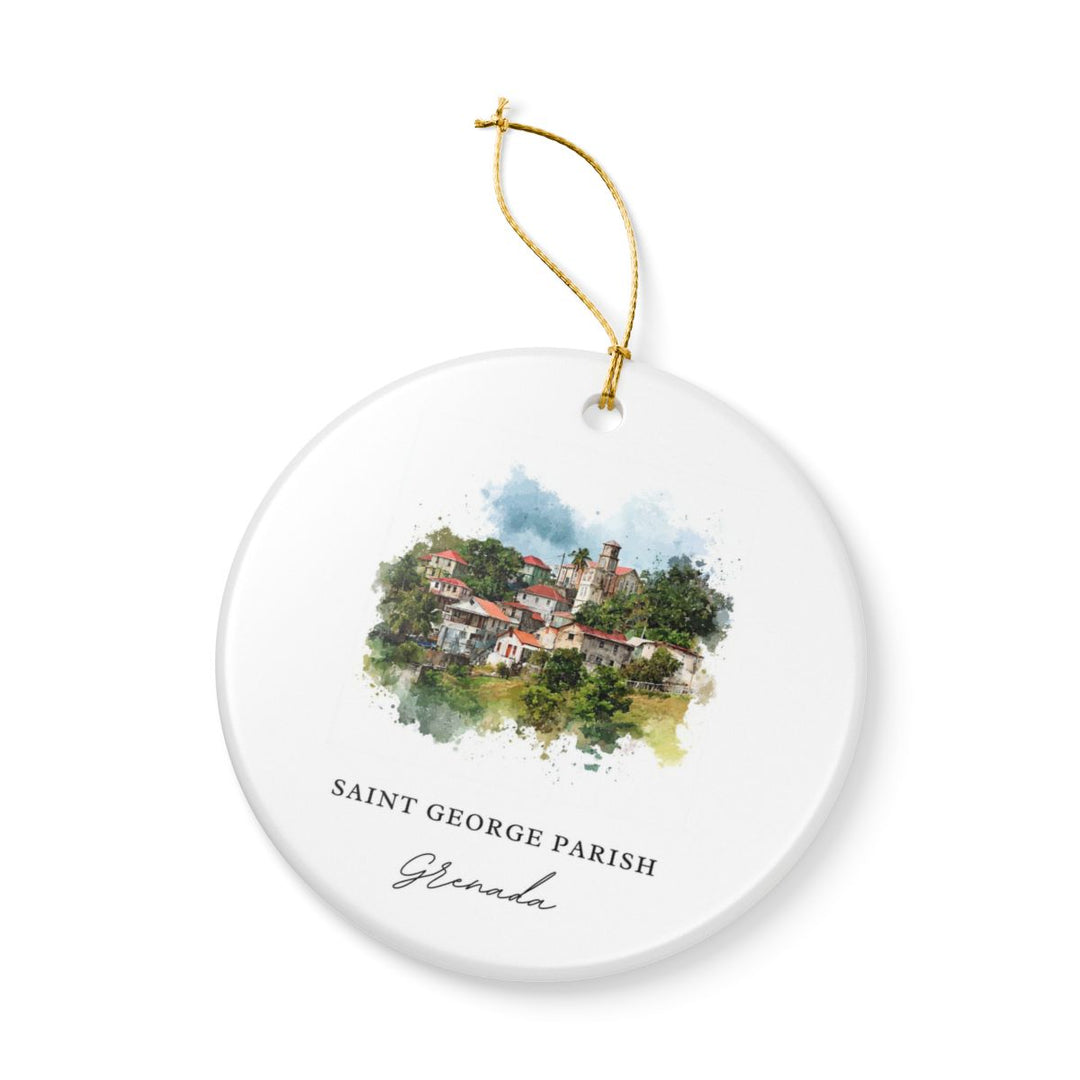 Saint George Parish Grenada Ornament: Unique Saint George Parish Grenada Souvenir, Saint George Parish Grenada Xmas Decor