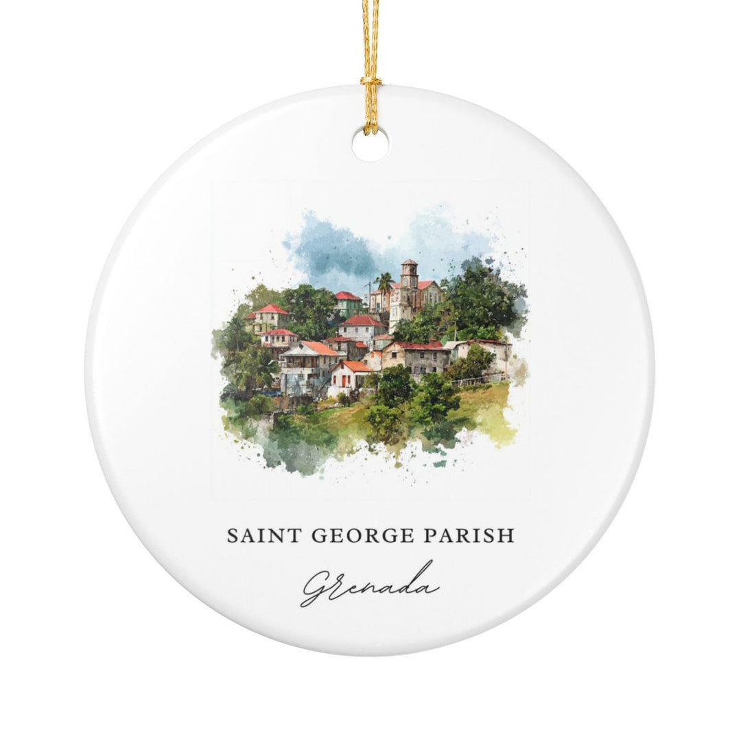 Saint George Parish Grenada Ornament: Unique Saint George Parish Grenada Souvenir, Saint George Parish Grenada Xmas Decor