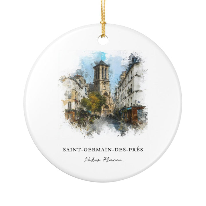 Saint Germain Des Prés Paris Ornament: Unique Saint Germain Des Prés Paris Souvenir, Saint Germain Des Prés Paris Xmas Decor