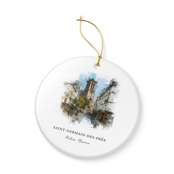 Saint Germain Des Prés Paris Ornament: Unique Saint Germain Des Prés Paris Souvenir, Saint Germain Des Prés Paris Xmas Decor