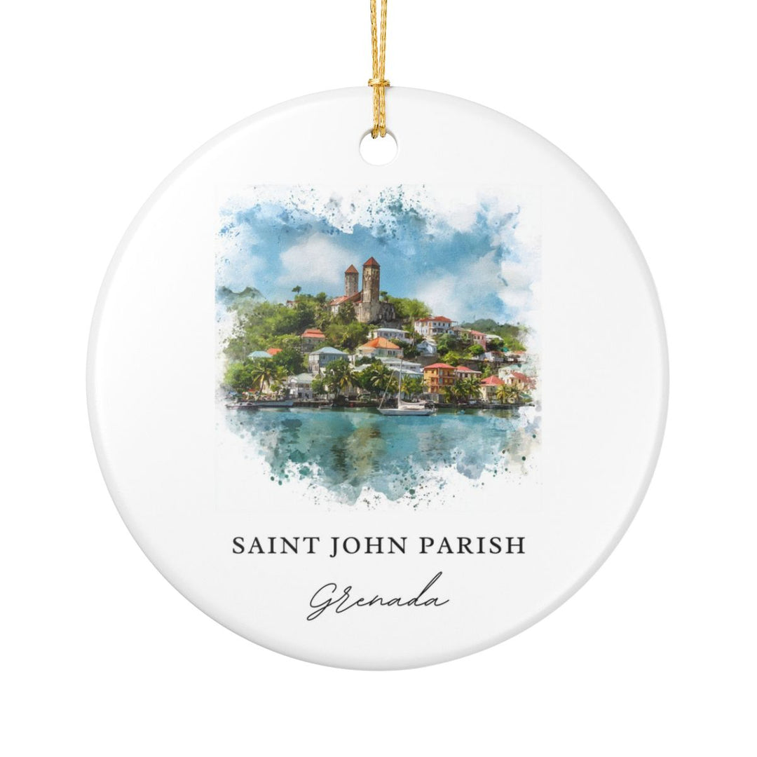 Saint John Parish Grenada Ornament: Unique Saint John Parish Grenada Souvenir, Saint John Parish Grenada Xmas Decor