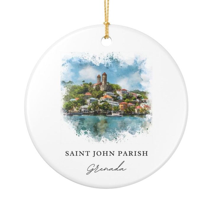 Saint John Parish Grenada Ornament: Unique Saint John Parish Grenada Souvenir, Saint John Parish Grenada Xmas Decor