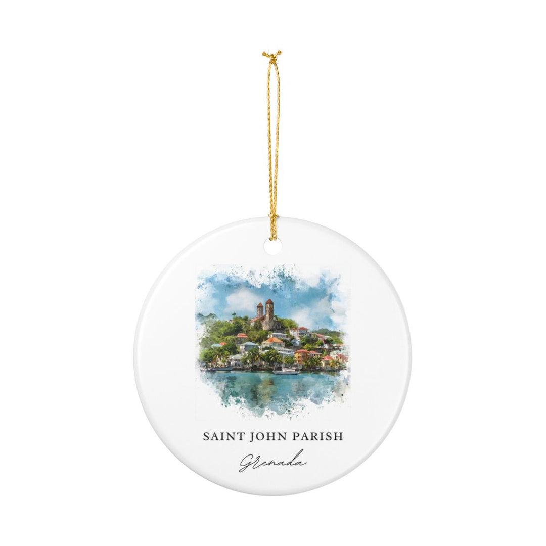 Saint John Parish Grenada Ornament: Unique Saint John Parish Grenada Souvenir, Saint John Parish Grenada Xmas Decor