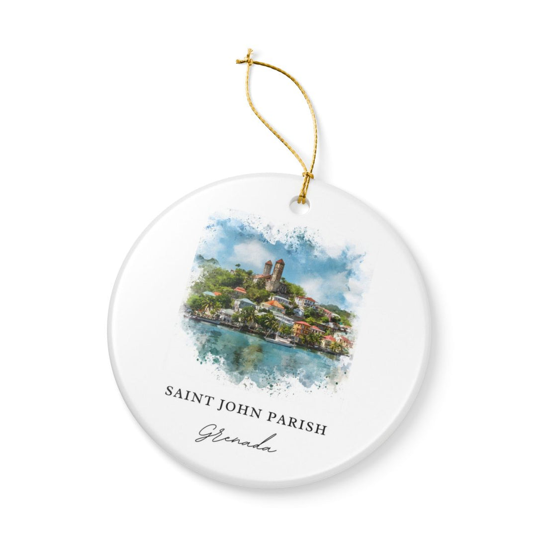 Saint John Parish Grenada Ornament: Unique Saint John Parish Grenada Souvenir, Saint John Parish Grenada Xmas Decor