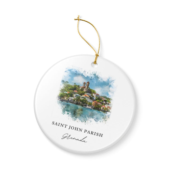 Saint John Parish Grenada Ornament: Unique Saint John Parish Grenada Souvenir, Saint John Parish Grenada Xmas Decor