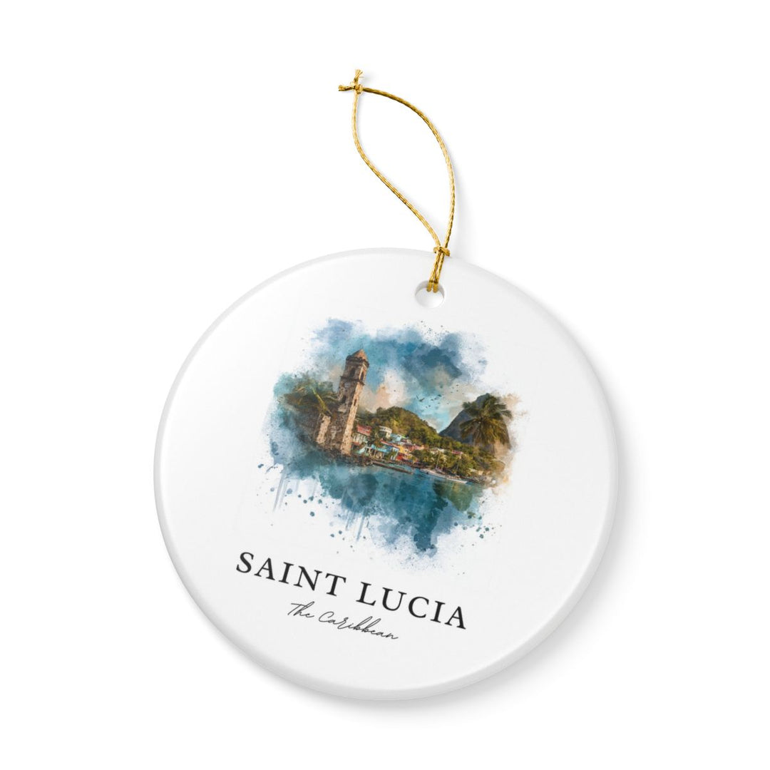 Saint Lucia Caribbean Ornament: Unique Saint Lucia Caribbean Souvenir, Saint Lucia Caribbean Xmas Decor, and Authentic Saint Lucia Caribbean Gift