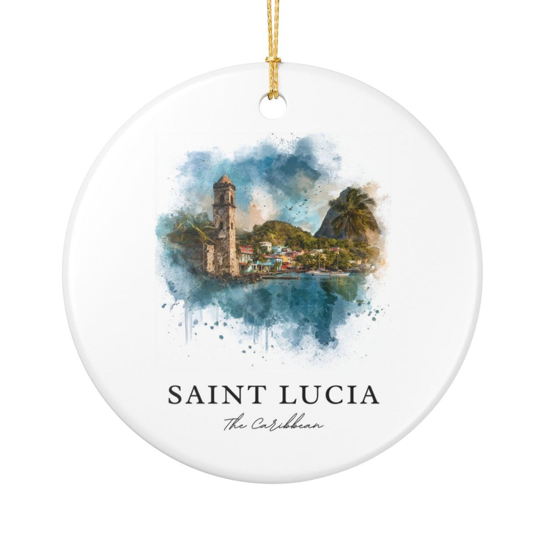 Saint Lucia Caribbean Ornament: Unique Saint Lucia Caribbean Souvenir, Saint Lucia Caribbean Xmas Decor, and Authentic Saint Lucia Caribbean Gift