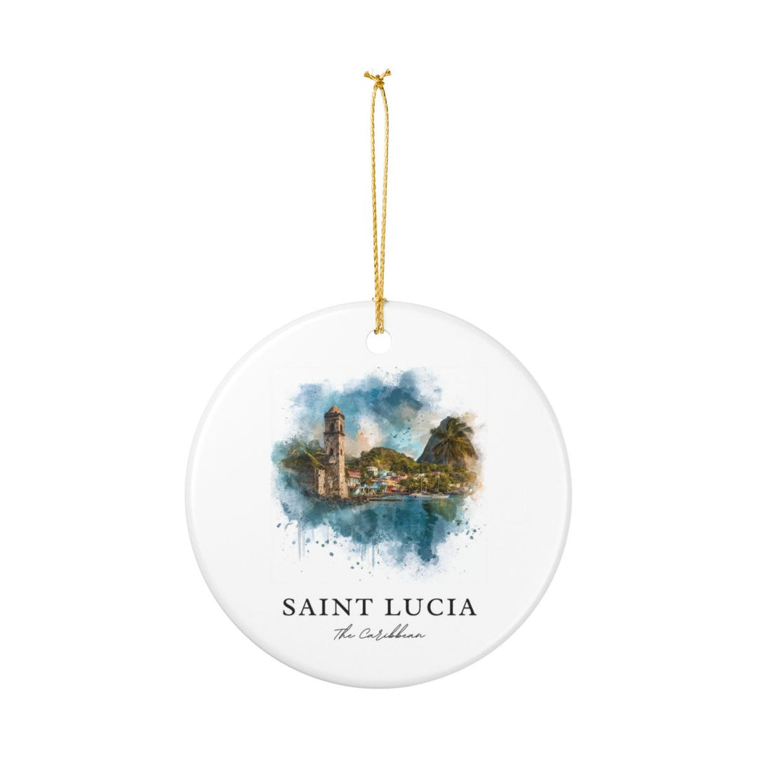 Saint Lucia Caribbean Ornament: Unique Saint Lucia Caribbean Souvenir, Saint Lucia Caribbean Xmas Decor, and Authentic Saint Lucia Caribbean Gift