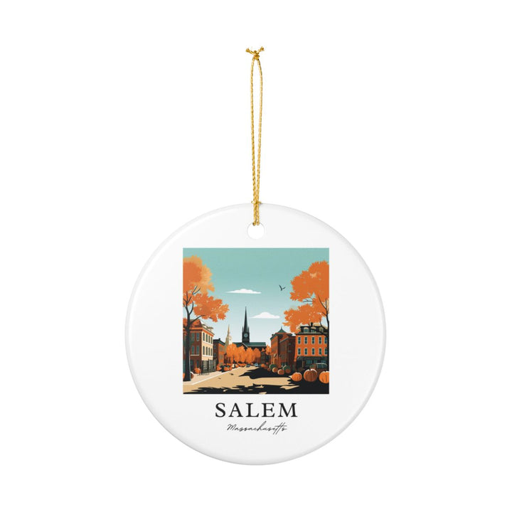 Salem Massachusetts USA Ornament: Unique Salem Souvenir, Salem Massachusetts Xmas Decor, and Authentic Salem Gift