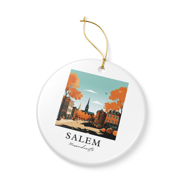 Salem Massachusetts USA Ornament: Unique Salem Souvenir, Salem Massachusetts Xmas Decor, and Authentic Salem Gift