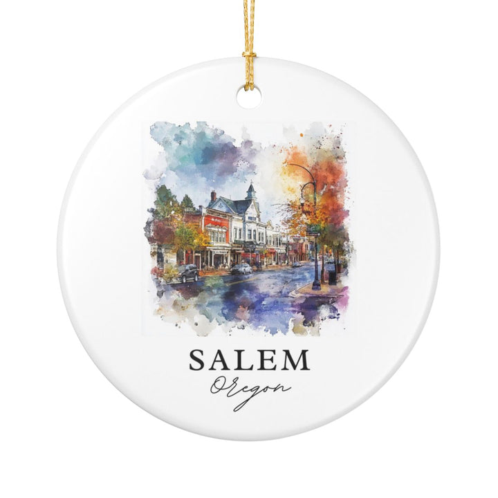 Salem Oregon Ornament: Unique Salem Oregon Souvenir, Salem Oregon Xmas Decor, and Authentic Salem Oregon Gift