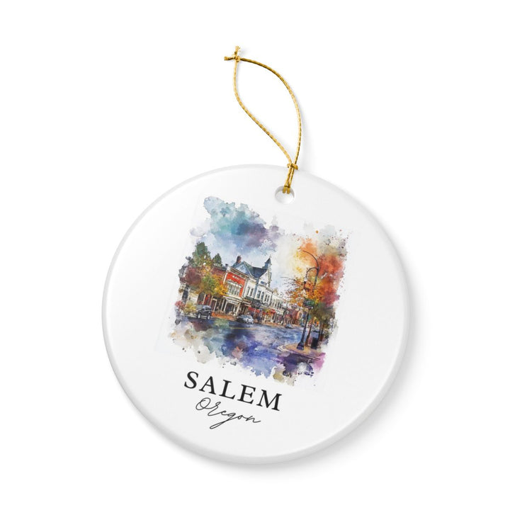 Salem Oregon Ornament: Unique Salem Oregon Souvenir, Salem Oregon Xmas Decor, and Authentic Salem Oregon Gift