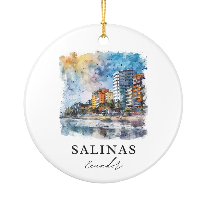 Salinas Ecuador Ornament: Unique Salinas Souvenir, Salinas Ecuador Xmas Decor, and Authentic Salinas Gift
