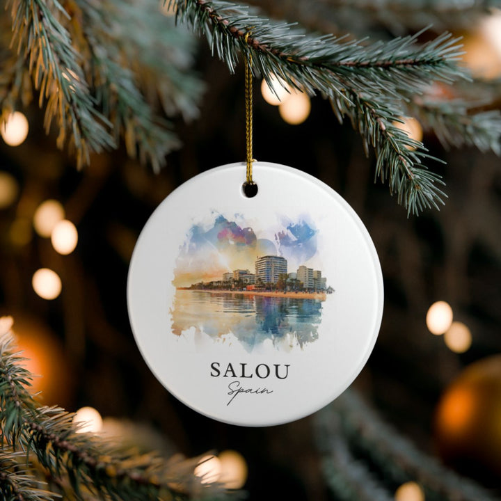 Salou Spain Ornament: Unique Salou Souvenir, Salou Spain Xmas Decor, and Authentic Salou Gift