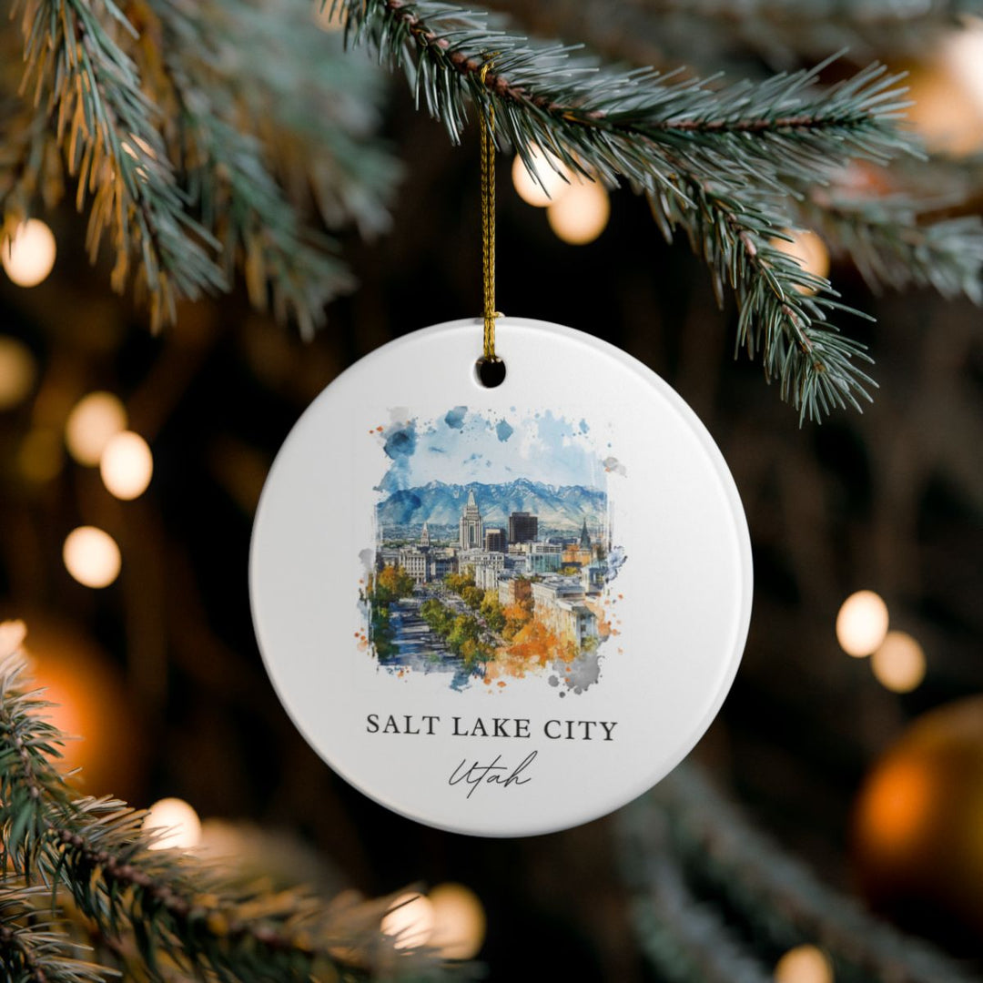 Salt Lake City Utah Ornament: Unique Salt Lake City Souvenir, Salt Lake City Utah Xmas Decor, and Authentic Salt Lake City Gift