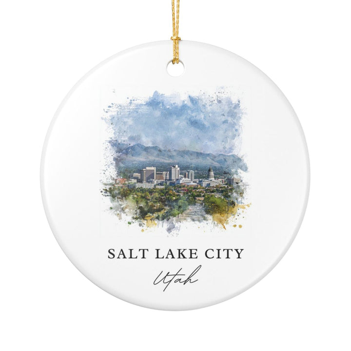 Salt Lake City Utah Ornament: Unique Salt Lake City Souvenir, Salt Lake City Utah Xmas Decor, and Authentic Salt Lake City Gift