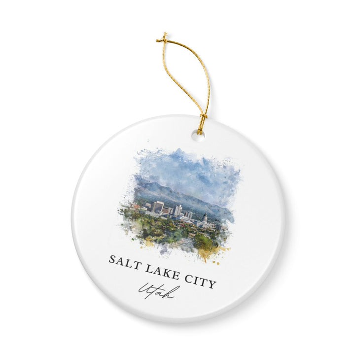 Salt Lake City Utah Ornament: Unique Salt Lake City Souvenir, Salt Lake City Utah Xmas Decor, and Authentic Salt Lake City Gift