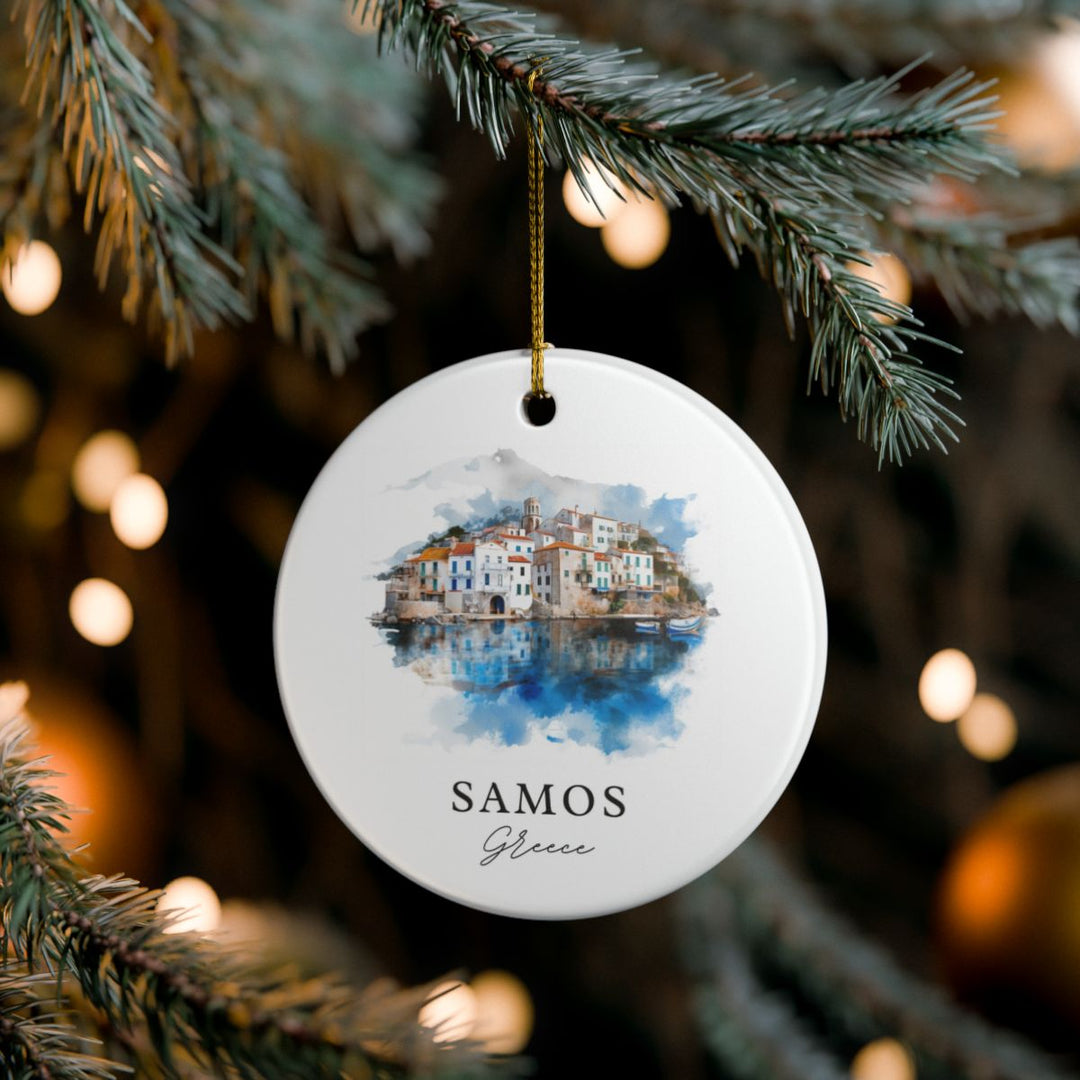 Samos Greece Ornament: Unique Samos Greece Souvenir, Samos Greece Xmas Decor, and Authentic Samos Greece Gift