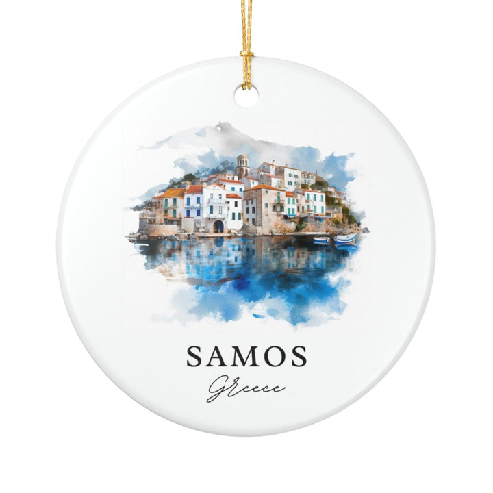 Samos Greece Ornament: Unique Samos Greece Souvenir, Samos Greece Xmas Decor, and Authentic Samos Greece Gift
