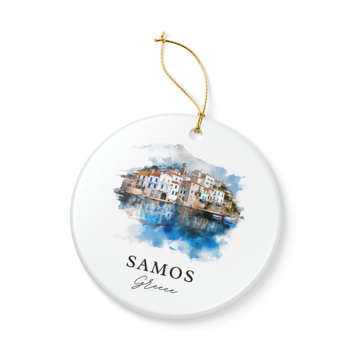 Samos Greece Ornament: Unique Samos Greece Souvenir, Samos Greece Xmas Decor, and Authentic Samos Greece Gift