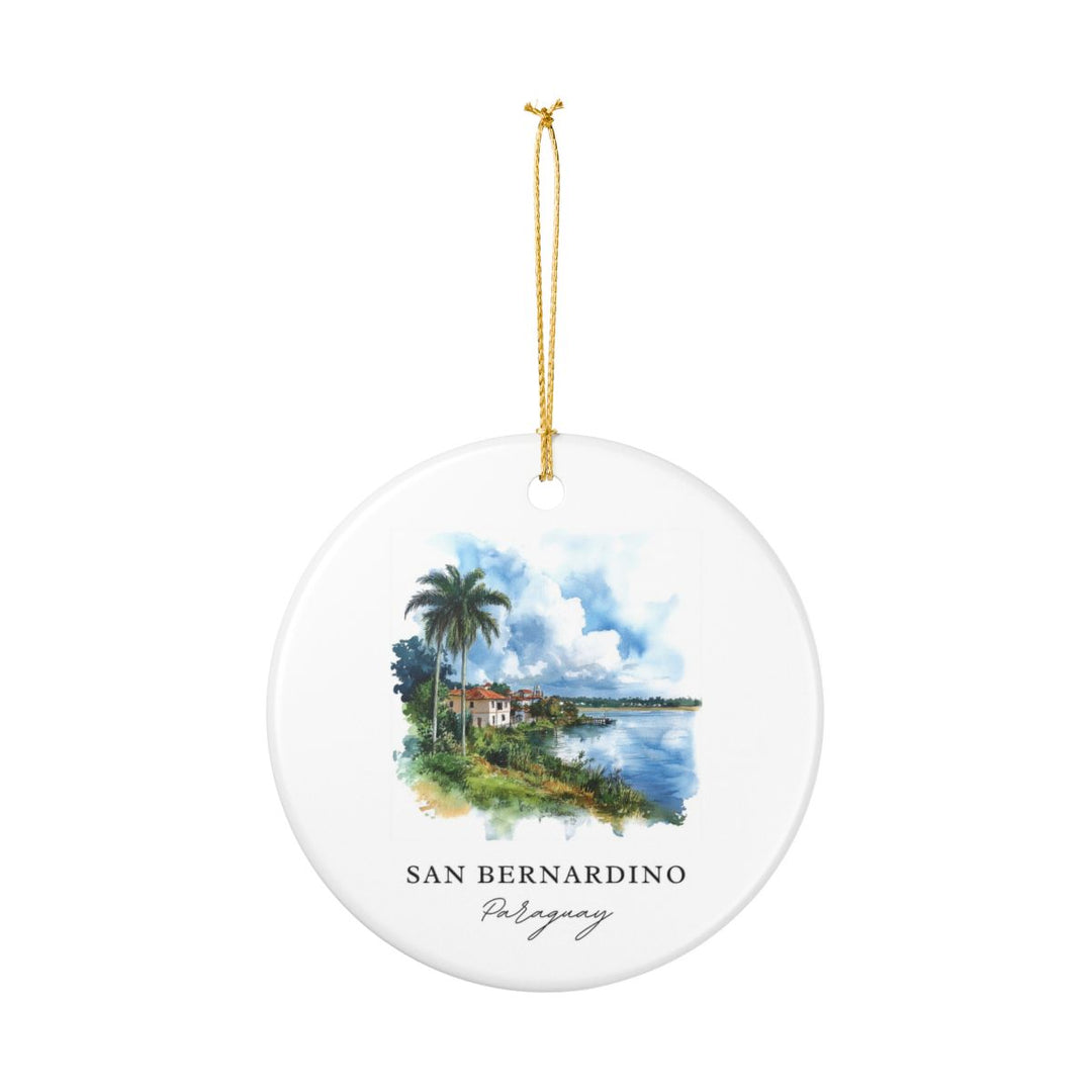 San Bernardino River Side Paraguay Ornament: Unique San Bernardino River Side Paraguay Souvenir, San Bernardino River Side Paraguay Xmas Decor