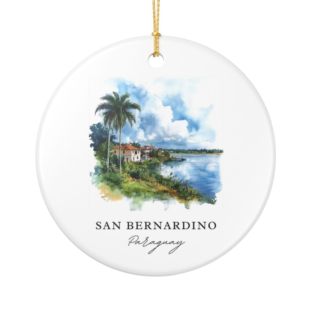 San Bernardino River Side Paraguay Ornament: Unique San Bernardino River Side Paraguay Souvenir, San Bernardino River Side Paraguay Xmas Decor