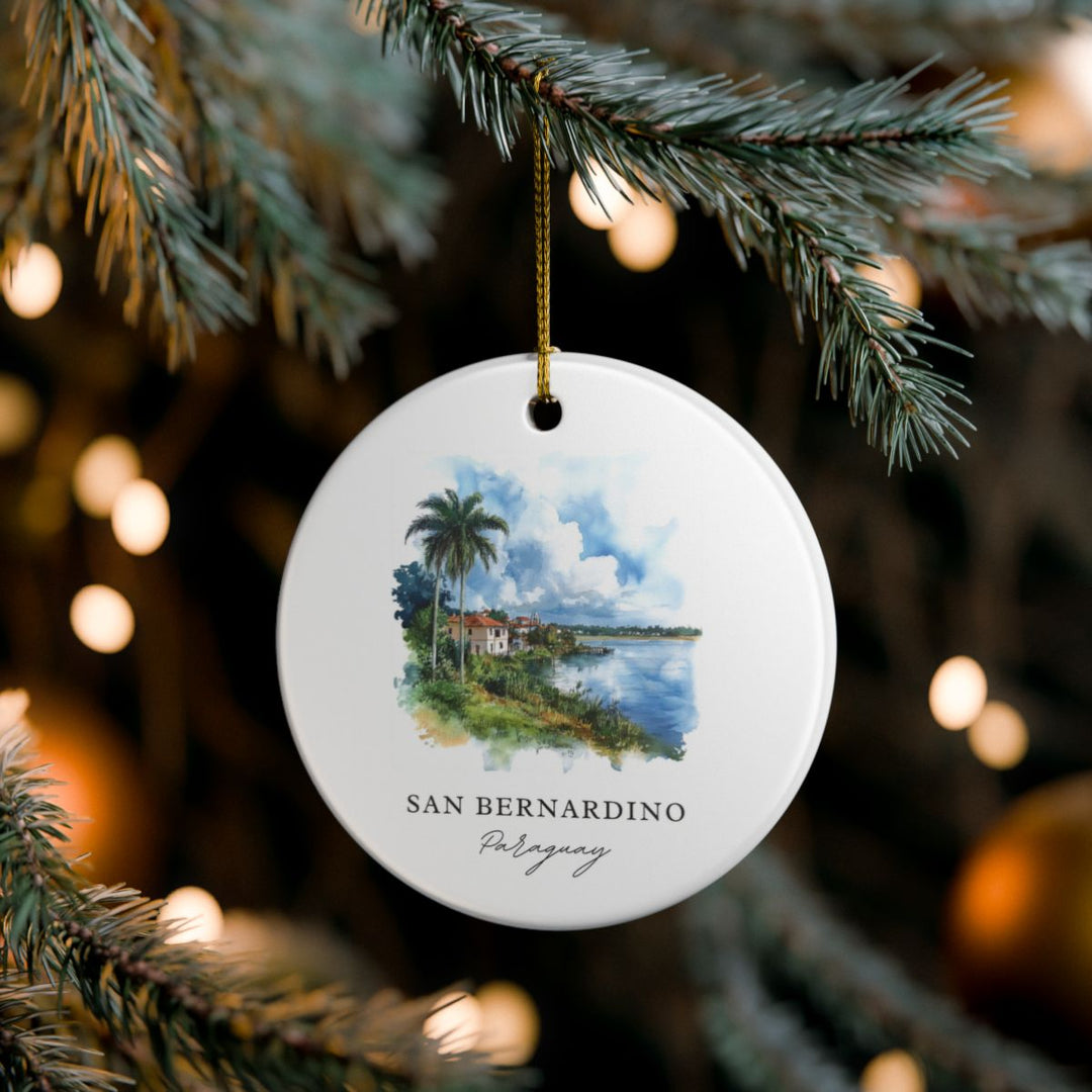 San Bernardino River Side Paraguay Ornament: Unique San Bernardino River Side Paraguay Souvenir, San Bernardino River Side Paraguay Xmas Decor